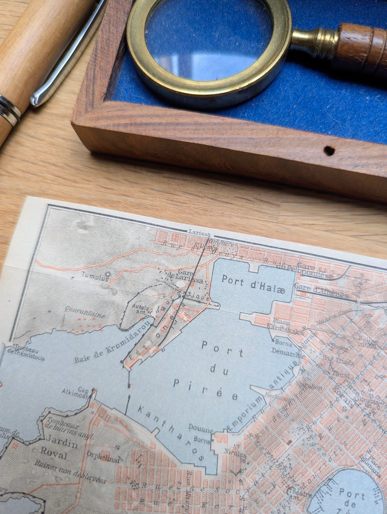 O Pireu, Atenas, pequeno mapa original impresso em 1910. – photo 10